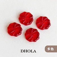 紅雲母石圓孔珠
