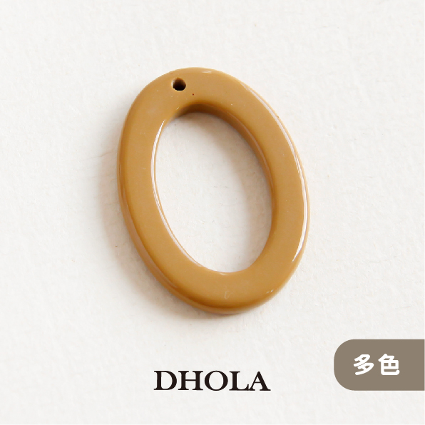 【多色】單洞縷空橢圓樹脂片