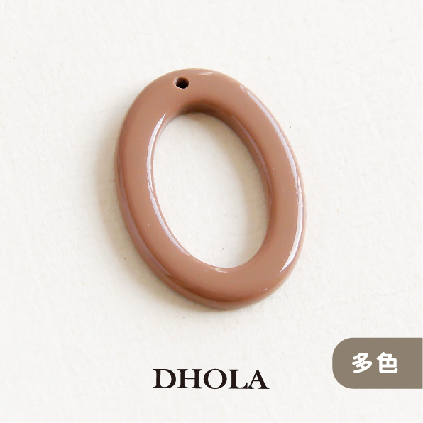 【多色】單洞縷空橢圓樹脂片