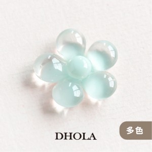 【多色】條紋五瓣花厚樹脂貼片