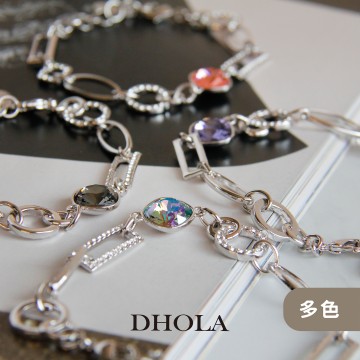 【多色】中空圍鑽方晶鍊-手鍊