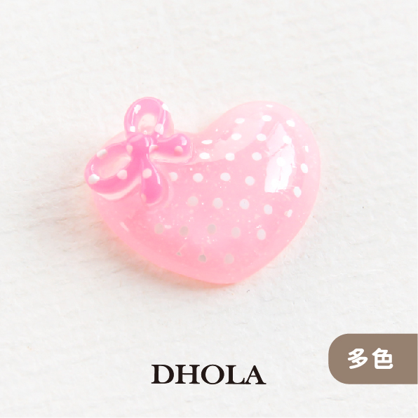 【多色】點點蝴蝶結愛心樹脂珠