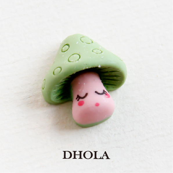 閉眼蘑菇樹脂珠