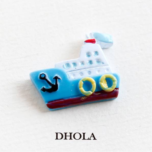 藍色輪船樹脂珠