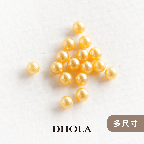 【多尺寸】ABS無孔仿珍珠圓珠 - 金黃