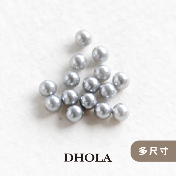 【多尺寸】ABS無孔仿珍珠圓珠 - 銀灰