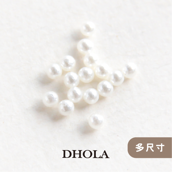 【多尺寸】ABS無孔仿珍珠圓珠 - 米白