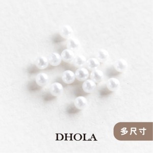 【多尺寸】ABS無孔仿珍珠圓珠 - 米白
