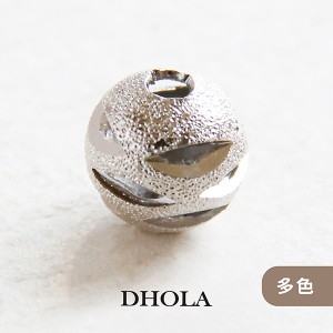 【多色】平形縷空閃沙批花(銅)圓珠