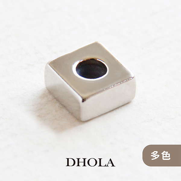 【多色】正四方矽膠(銅)孔珠