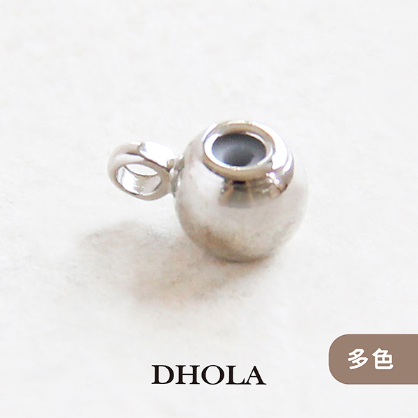 【多色】單耳圓球矽膠(銅)孔珠