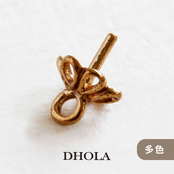 【多色】單耳線形水滴花托(銅)佛針