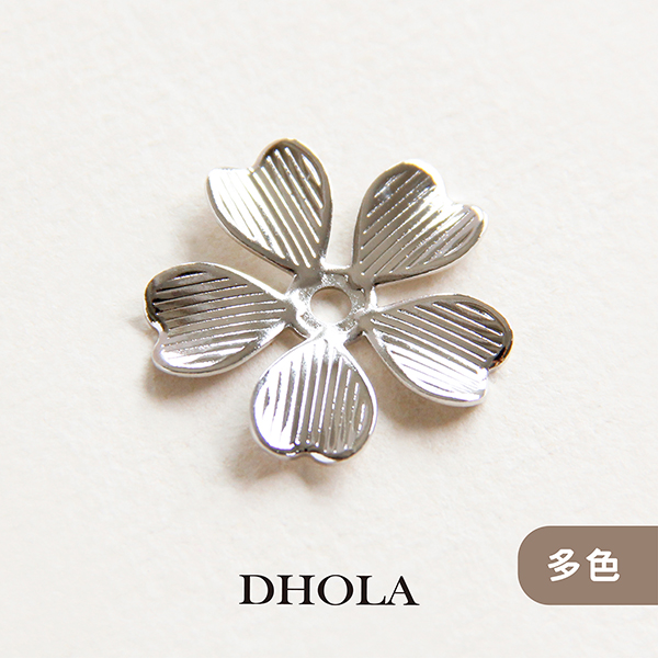 【多色】中洞五瓣直線愛心花(銅)片