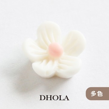 【多色】條紋五瓣花厚樹脂貼片