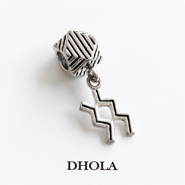 直條紋多角形孔珠+水瓶符號