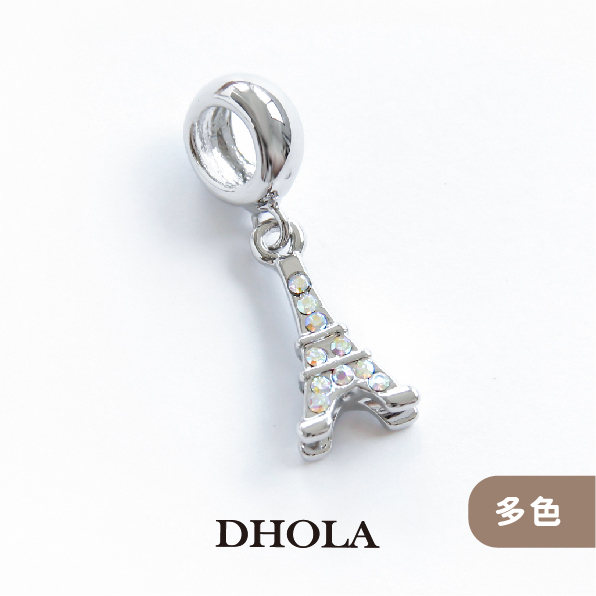 【多色】大孔管珠+單面鑲鑽鐵塔