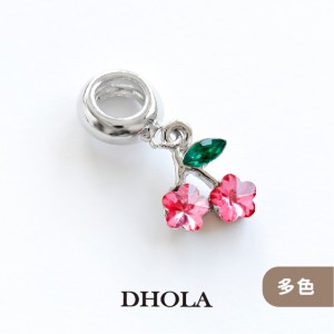 【多色】大孔管珠+雙花形櫻桃