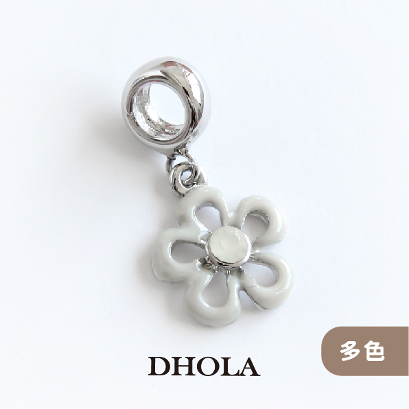 【多色】滴油縷空五瓣花中鑲鑽+大孔管珠