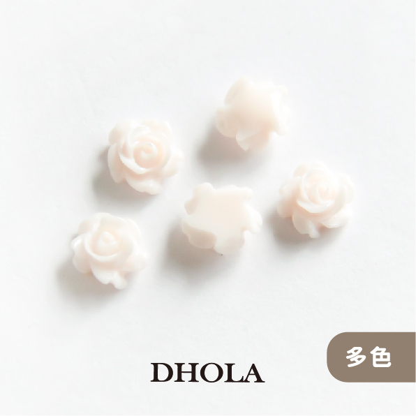 【多色】5mm捲心玫瑰花樹脂珠