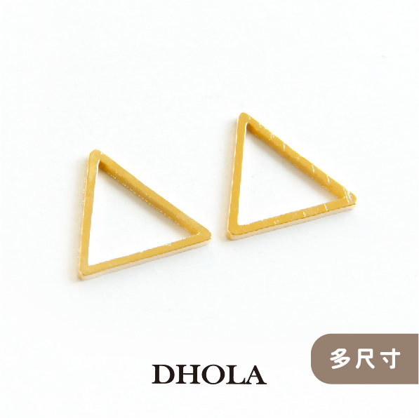 【多尺寸】線形正三角(銅)環-金色