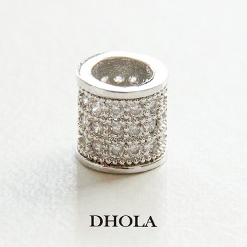 8*8MM三排鋯石滾筒大孔珠