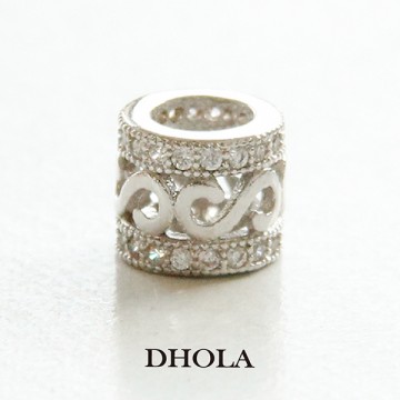 7*8MM鑲鑽滾編S紋管珠大孔珠