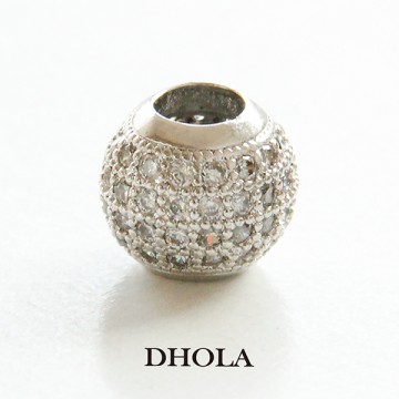 10*12MM鑲鑽方格四排鑽大孔珠