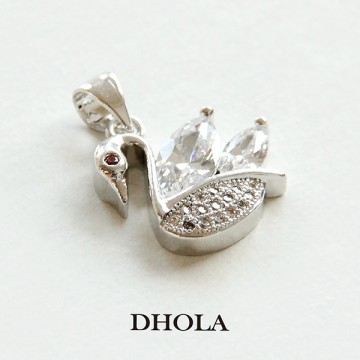 15*14MM雙翅加彩鑽天鵝＋墜飾 