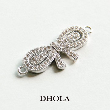 30*10MM雙耳鑲鑽可愛蝴蝶結