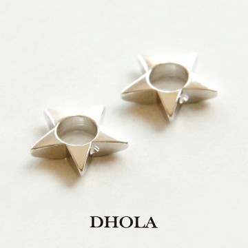 10*2.2MM 洞4MM五角星中洞亮面側孔銅珠