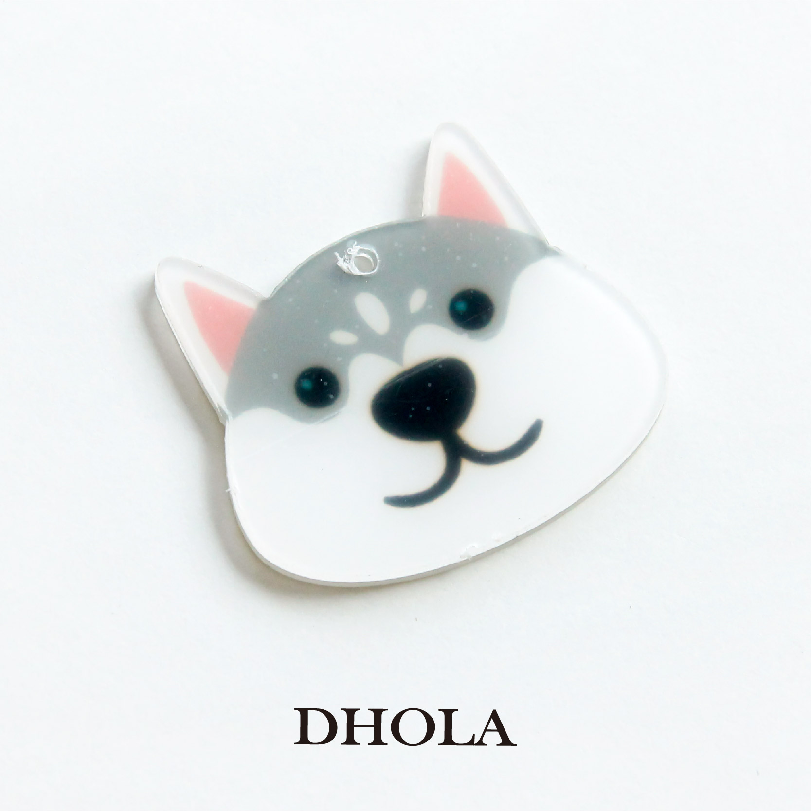 單孔壓克力額頭淺灰狗