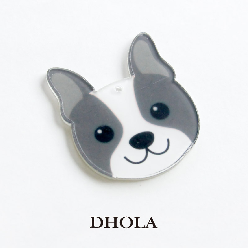 單孔壓克力雙邊深灰狗兒