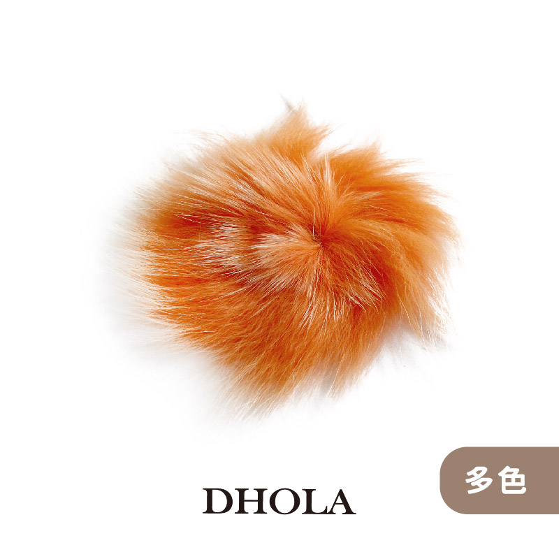 【多色】10CM扁形圓狐狸毛球