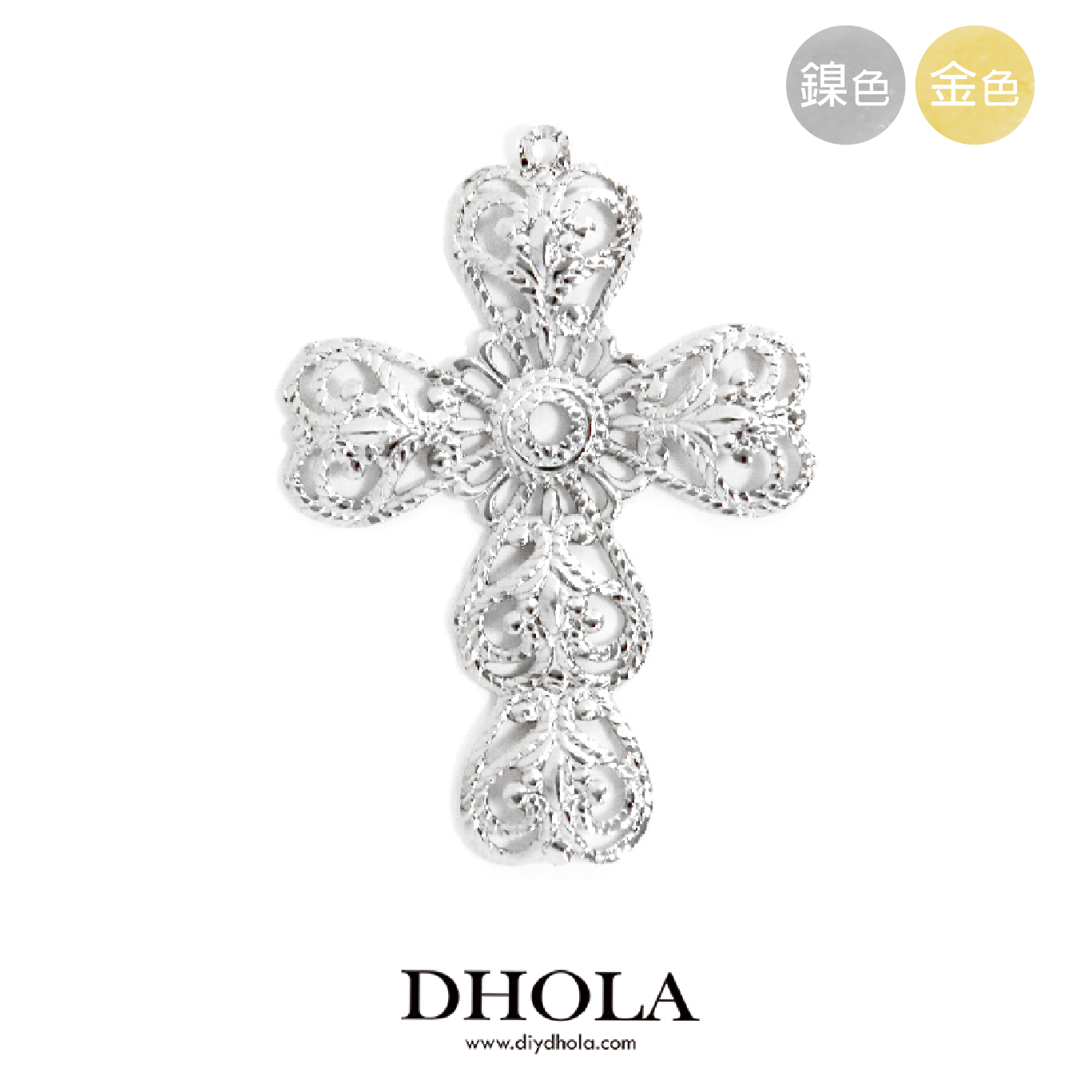 28*40MM【單耳愛心十字架】銅片