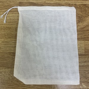 8薄荷綠緞帶條紋束口袋(10入)