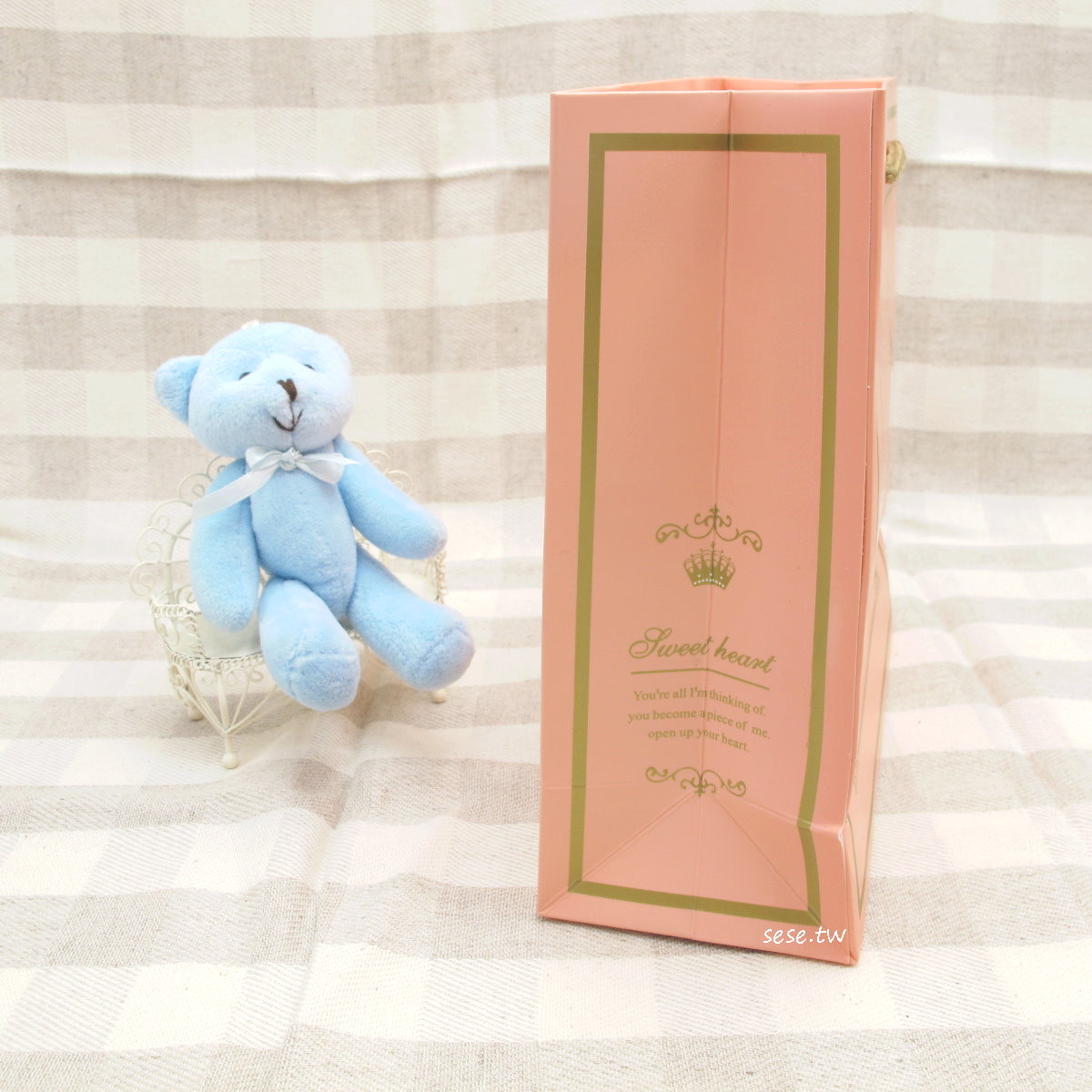 粉紅金邊甜蜜愛心提袋:順億化工