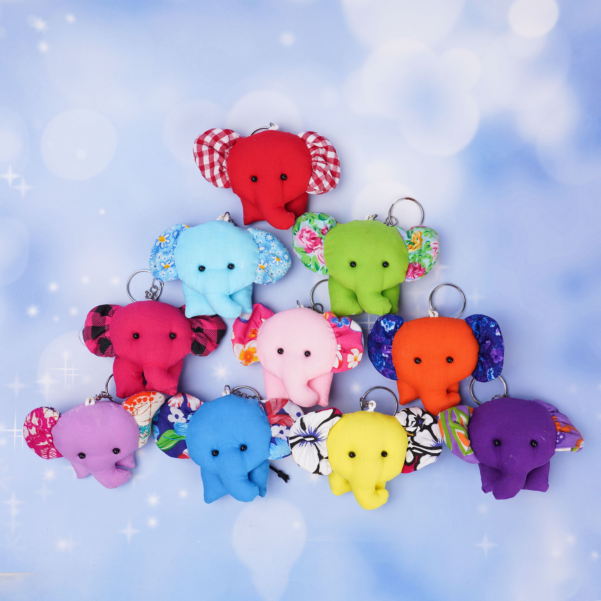 花布大象鎖匙圈 Ku House