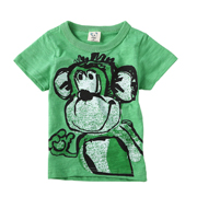 綠色-塗鴉猴子棉T