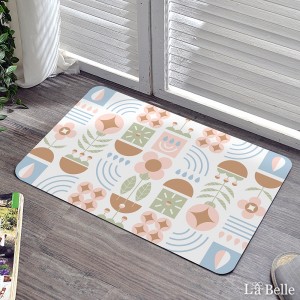 義大利La Belle《粉彩幾何》抗菌可水洗軟式珪藻土強效吸水地墊 60*39CM