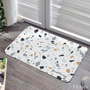 義大利La Belle《復古磨石》抗菌可水洗軟式珪藻土強效吸水地墊 60*39CM