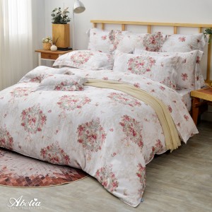 英國Abelia《瑰麗花園》天絲四件式防蹣抗菌吸濕排汗兩用被床包組