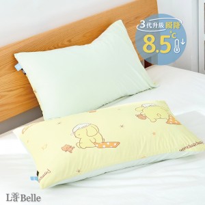 (超值組合)義大利La Belle《Sanrio-魔鏡KUROMI》ICECOOL眠綿冰涼感信封枕套+大容量洗衣袋