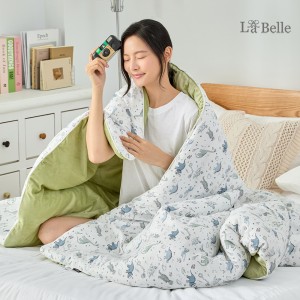 (網路獨家)義大利La Belle《北歐漫遊》韓國水洗棉X雲朵絨可水洗溫控好眠冬被--雙人