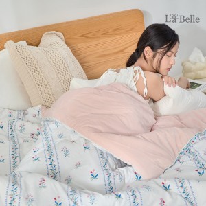 (網路獨家)義大利La Belle《莫奈花園》韓國水洗棉X雲朵絨可水洗溫控好眠冬被--雙人