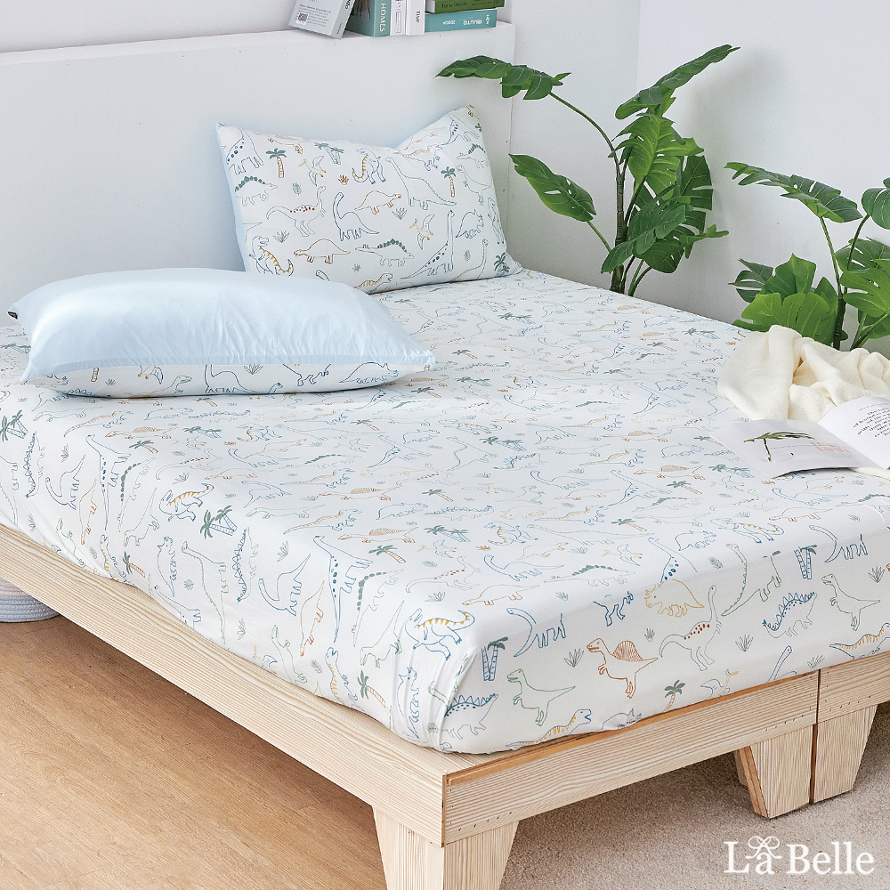 義大利La Belle《恐龍曲奇》眠綿冰涼感床包枕套組