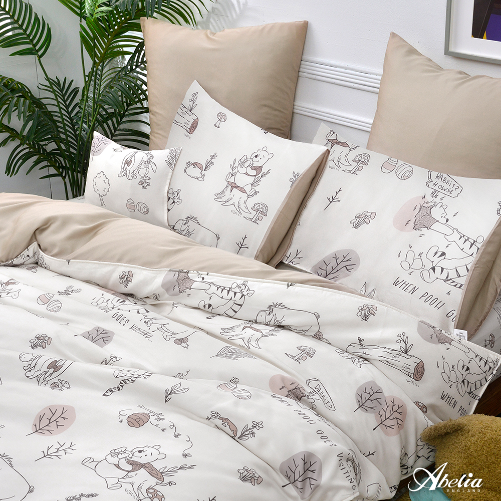 英國Abelia Winnie the Pooh《楓糖維尼》天絲床包枕套組 