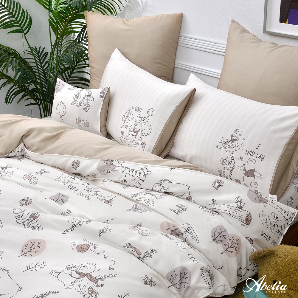 英國Abelia Winnie the Pooh《楓糖維尼》天絲床包枕套組 