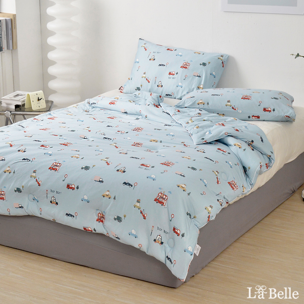 義大利La Belle《叭叭小車》海島針織防蟎抗菌暖暖被150*195CM