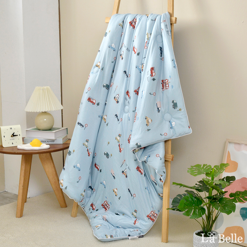 義大利La Belle《叭叭小車》海島針織兒童防蟎抗菌暖暖被105*135CM