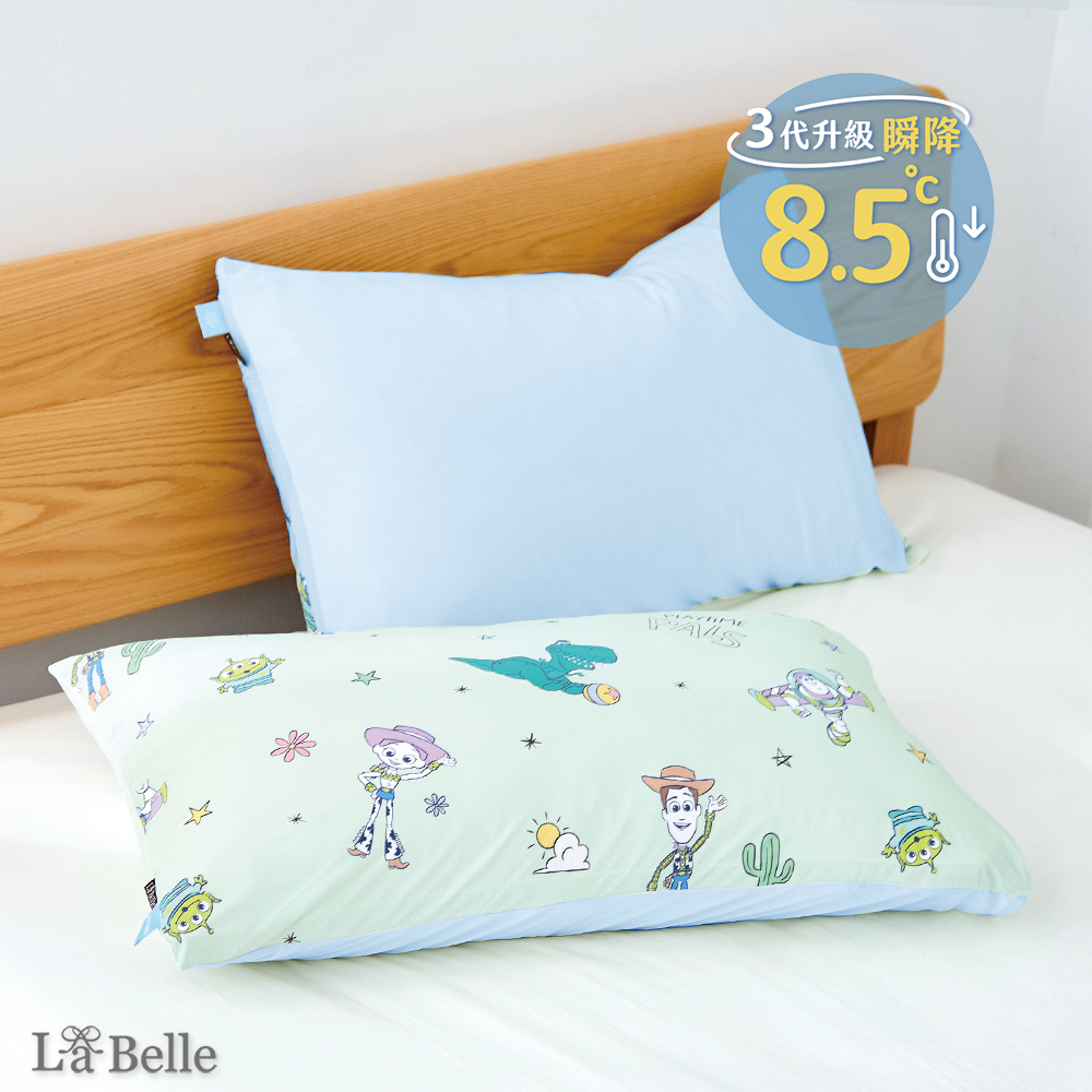 (超值組合)義大利La Belle《Disney-星際玩伴》ICECOOL眠綿冰涼感信封枕套+大容量洗衣袋